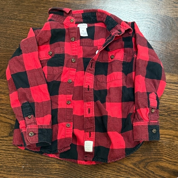 Carter's Other - Carter's Red and Black buffalo Plaid Button Down Shirt size 6